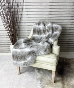 Striped Reindeer fake fur blanket