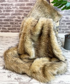 Luxury, long haired faux fur throw