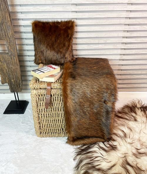 Extra large luxury faux fur bedspread and cushion