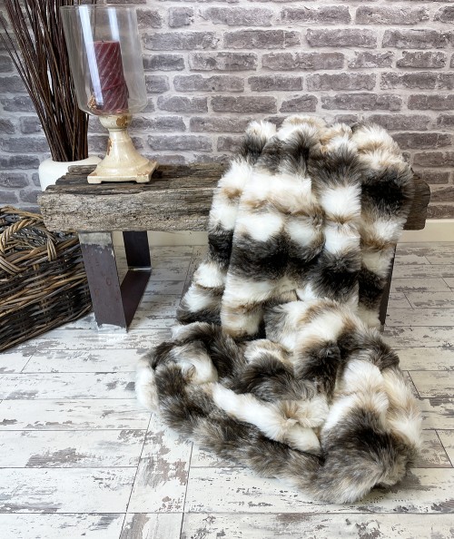 Italian Wolf faux fur throw