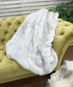 Silver Fox faux fur blanket