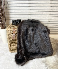 Large brown faux fur bedspread in luxury fur