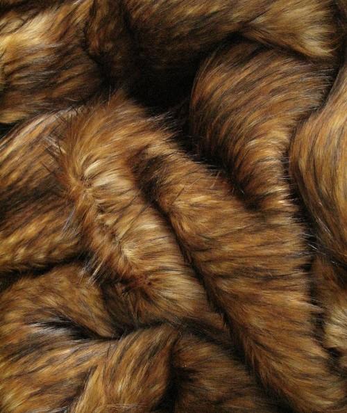 Close up image of Red Fox faux fur fabric