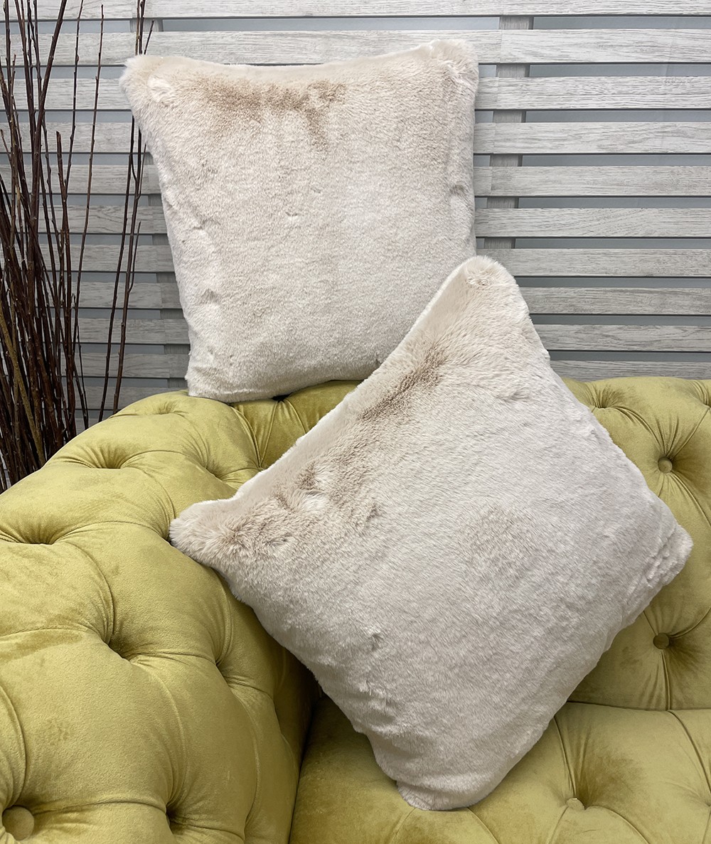 Luxury Richmond Almond fake fur cushion