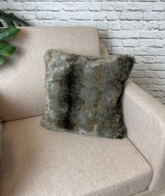 Soft fake fur patterned cushion