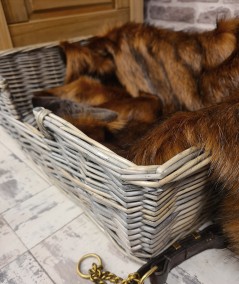 Luxury long haired red brown fur pet blanket