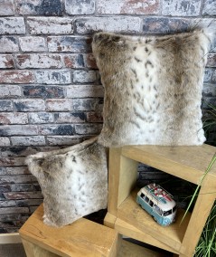 Striped animal print fur cushions