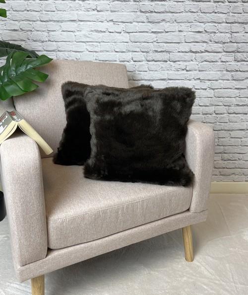 Brown faux fur cushion covers