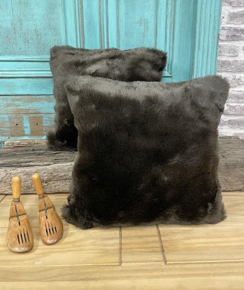 Cheap brown fur cushions