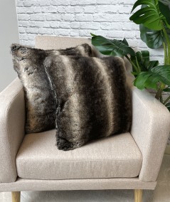 Striped faux fur cushion covers