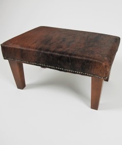 Small Brown Brindle Cowhide Footstool 303