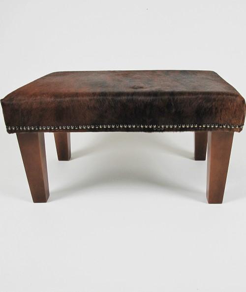 Small hair on hide rectangular footstool 303