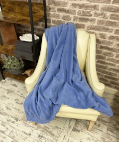 Light blue fleece throw