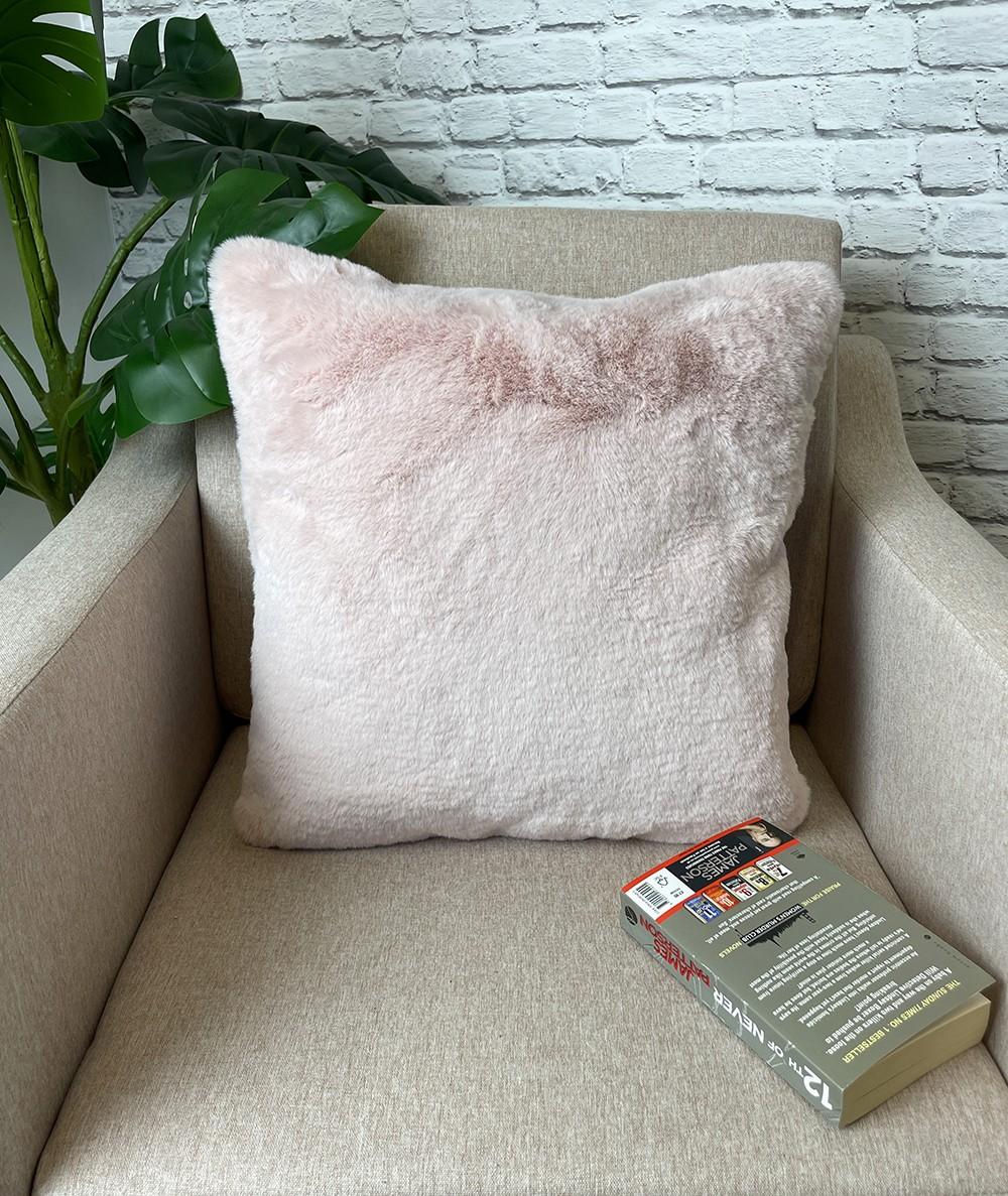 Pink fuzzy throw pillows hotsell