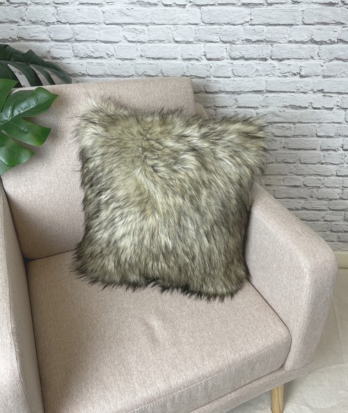 Luxury long haired two tone faux fur pillows