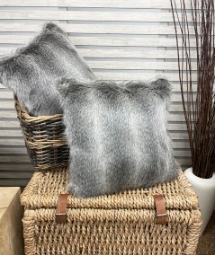 Modern striped fake fur cushion covers