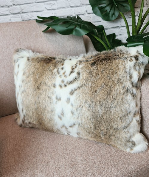 Beige and cream animal print rectangular cushion covers