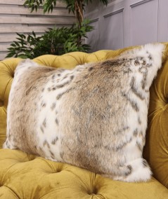 Beige and cream animal print rectangular cushions