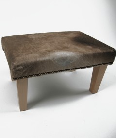 Small Brown Cowhide Footstool 311