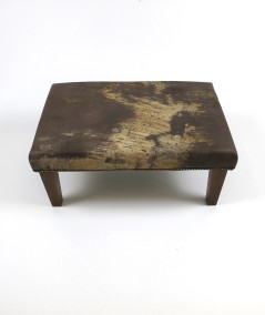 Large Brown and Gold Leather Footstool 317