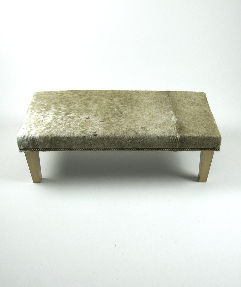 Extra Large Beige Cowhide Footstool 324