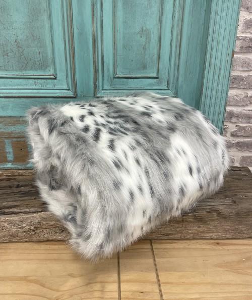 Grey Lynx Faux Fur Animal Throw