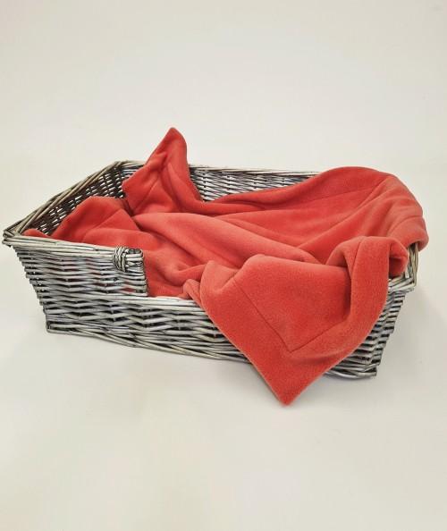 Soft coral pink fleecy pet blanket