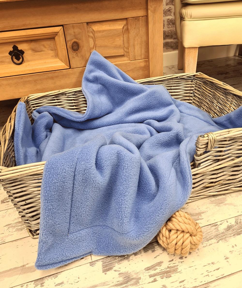 Sky Blue Fleece Dog Blanket