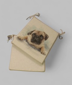 Large Pug reversible tapered seat pads with plain reverse