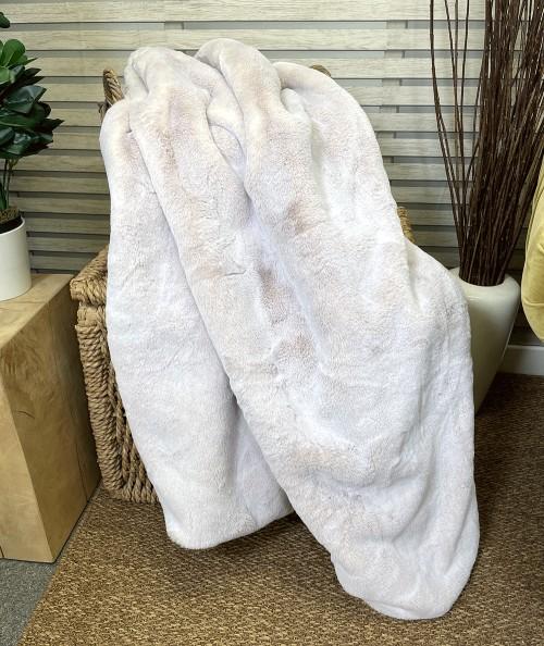 Luxury beige fur blanket