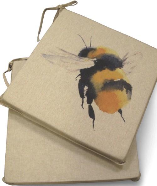 Large Queen Bee reversible square seat cushions