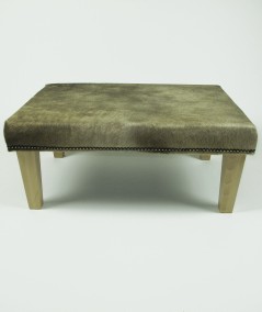 Large Beige Cowskin Footstool 320