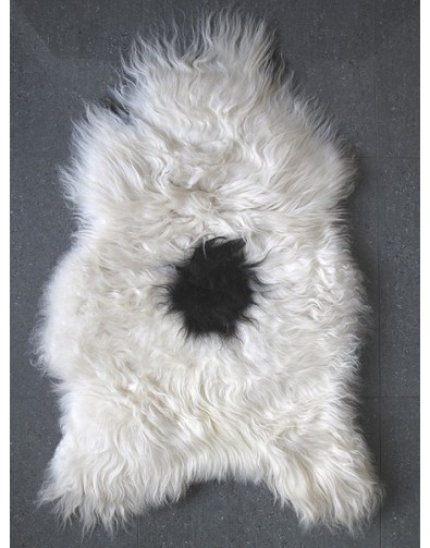 Black and White Icelandic Sheepskin Rug | White Black Sheepskin