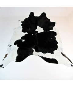 X/Large Black and off-white Cowhide Rug CR00145